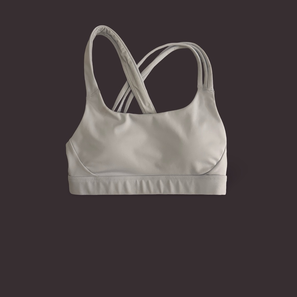 Athleta Cross-Back Sports Bra - Light Gray